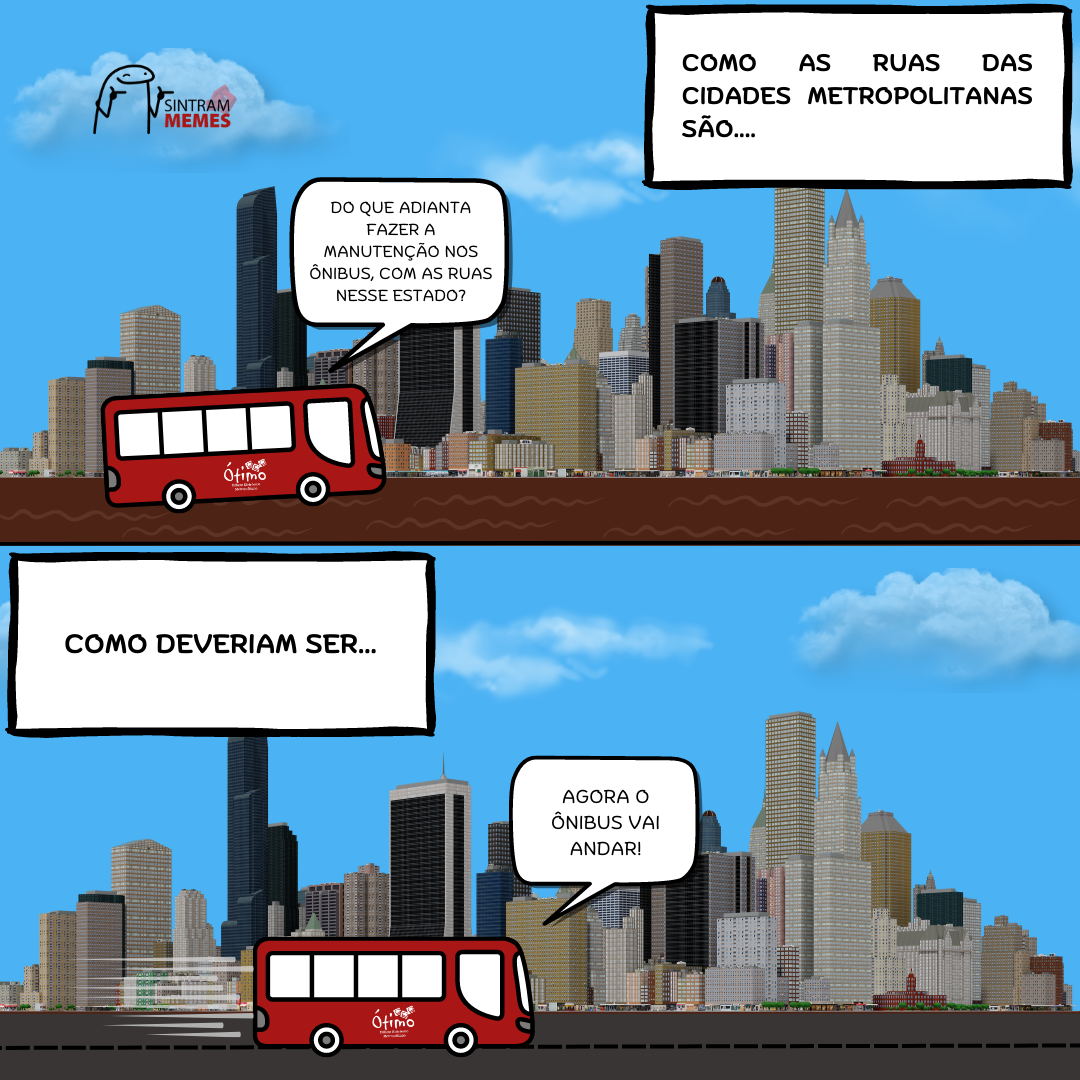 Quadrinhos do SINTRAM sobre mobilidade urbana