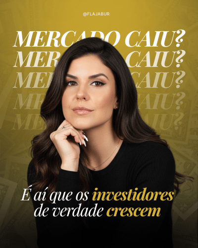 Capa do carrossel da Flávia Jabur com o título Mercado caiu